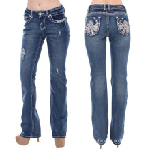 Jeans à la mode femme loisir slim fit denim